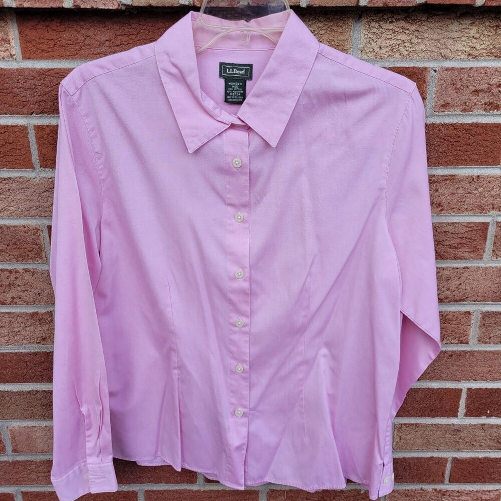 L.L. Bean Button Up Shirt Women's Size Medium Pink